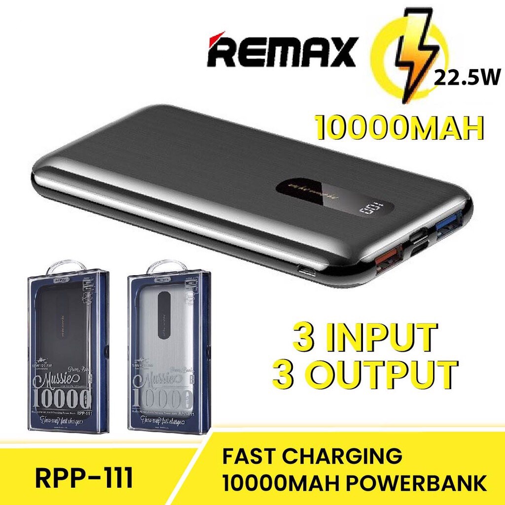 CHÍNH HÃNG Pin sạc dự phòng ORIGINAL REMAX RPP-111 10000MAH 22.5W PD + QC3.0 FAST CHARGE POWER BANK SẠC NHANH