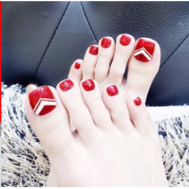 bộ 24 móng chân giả kèm keo