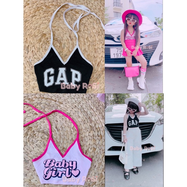 Áo yếm cổ V cho bé