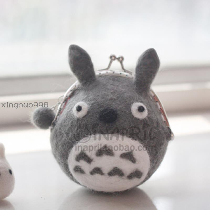🗽🎨Túi len đựng tiền xu kích thước 8.5cm họa tiết mèo Totoro đáng yêu