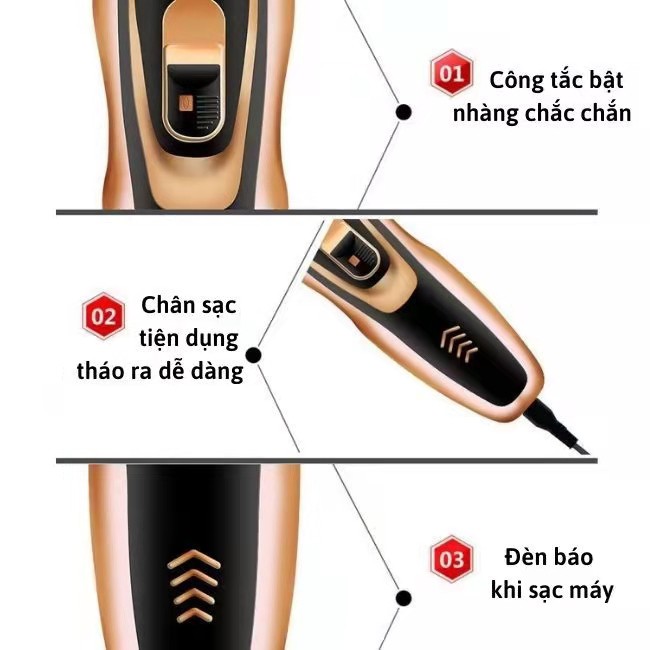 Máy Cạo Râu Đa Năng💥CAO CẤP💥 Máy Cạo Râu Nam Khô Cắt Tóc,Tỉa Lông Mũi BH 12 THÁNG