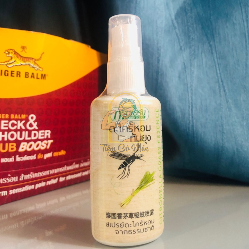 CHAI XỊT CHỐNG MUỖI TINH DẦU SẢ GREEN HERB THÁI LAN ( XỊT TINH DẦU ĐUỔI MUỖI) - 50ML - HÀNG CHÍNH HÃNG