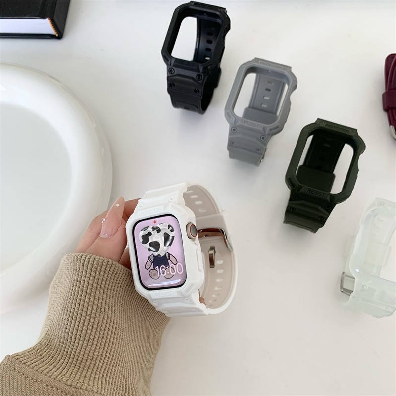Dây Đeo Đồng Hồ Bằng Silicone Trong Suốt Kiểu Hàn Quốc Cho iwatch 8 7 6 SE 5 4 3 2 41MM 40mm 44mm 45MM 38mm 42MM