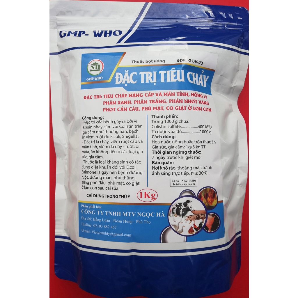 1 gói Colistin sulfate 100g sản phẩm chuyên dùng cho gia súc, gia cầm, trâu, bò, lợn, gà, chó, mèo, thỏ