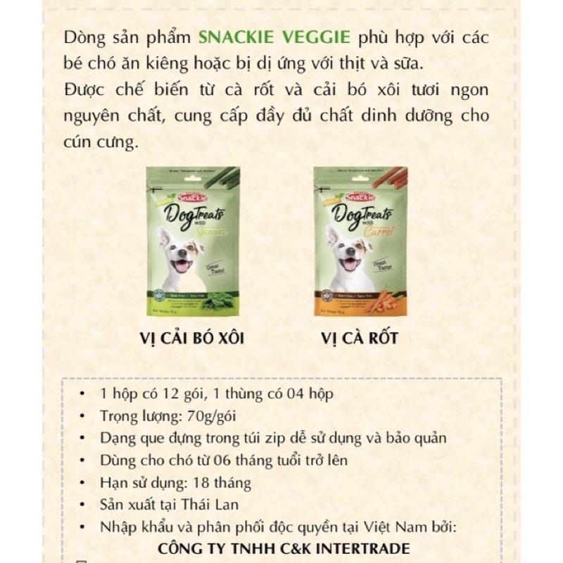 Bánh thưởng cho chó Snackie - Snack cho chó made in Thái Lan