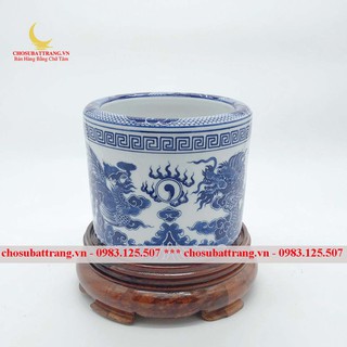 Bát hương xanh lam long phụng (chưa tính đế)