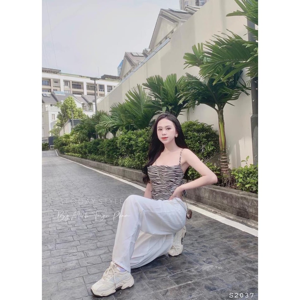 SET CROP 2S NƠ LƯNG VẰN + QUẦN SUÔNG 🍁  Form lên siêu chuẩn Áo crop có cột nơ sau lưng