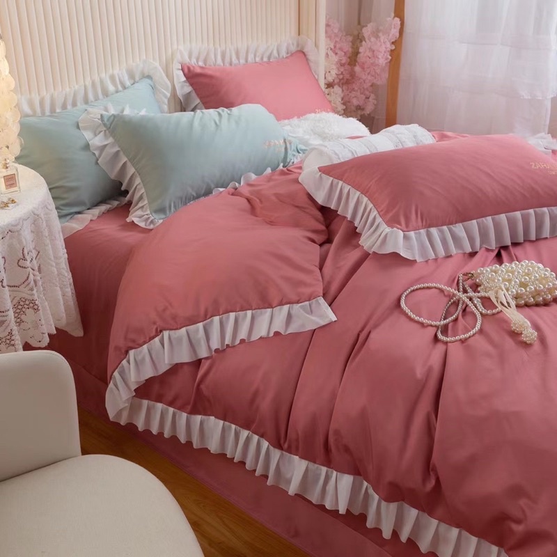set chăn ga gối 4 món cotton lụa Zara Home cao cấp 🌈Freeship❤️hình thật❤️ hàng nhập loại 1❤️ tiểu thư | BigBuy360 - bigbuy360.vn