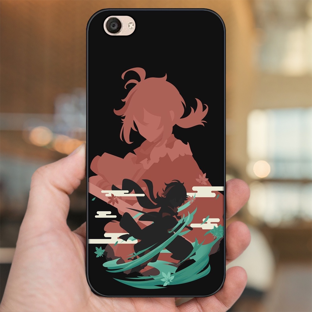 Ốp lưng Vivo V5, V5 Plus viền đen in hình Kazuha Genshin Impact