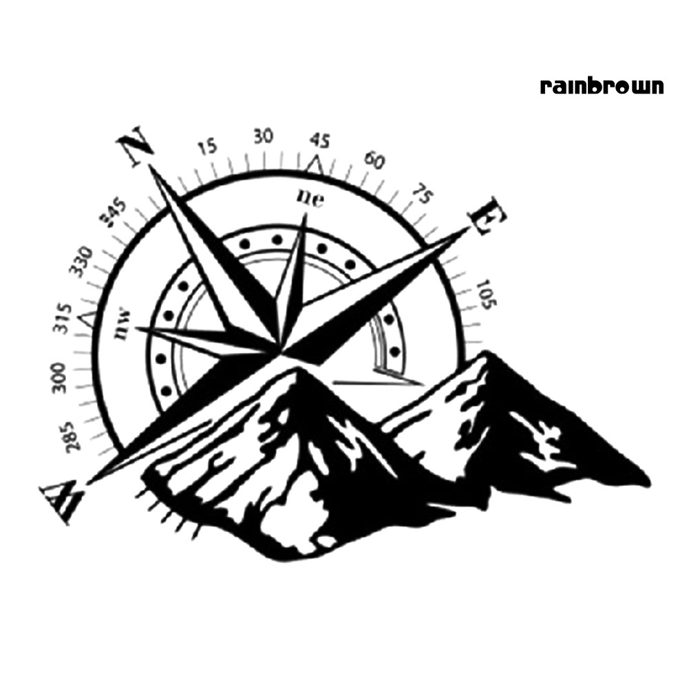 Miếng dán xe hơi họa tiết la bàn trang trí đơn giản độc đáo