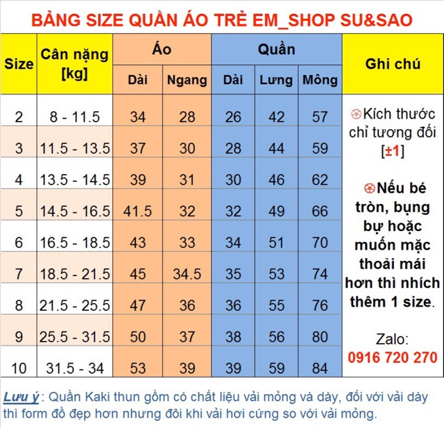 Quần kaki thun 8-33kg