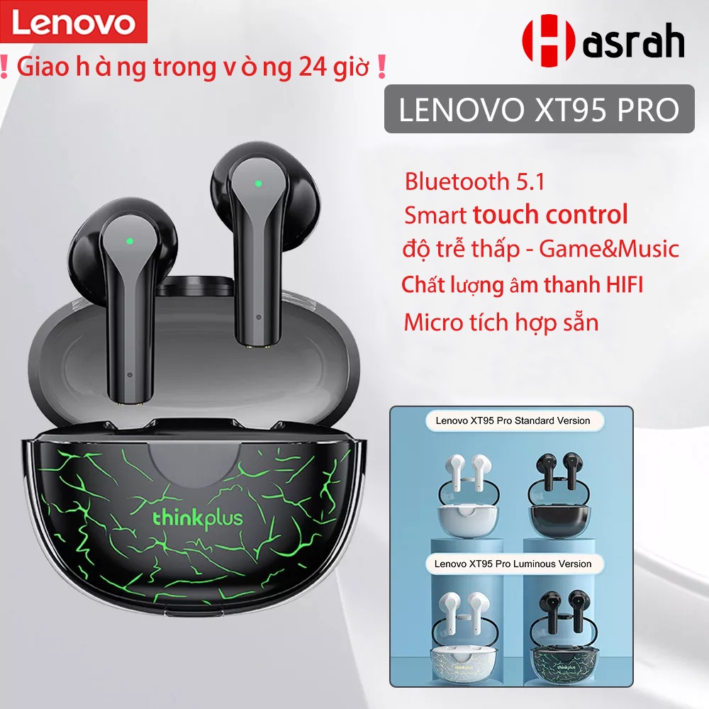 Tai nghe bluetooth không dây Lenovo XT95 Pro phong cách thể thao tích hợp micro âm trầm tuyệt thời gian sử dụng lâu