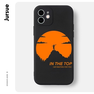 JURSUE Ốp lưng Nghệ thuật cổ điển hoàng hôn núi silhouette chống sốc chống bẩn mềm cho iPhone 17 Air 16 15 14 13 12 11 PRO MAX SE 2020 X XR XS ip 8 7 Plus XYH437