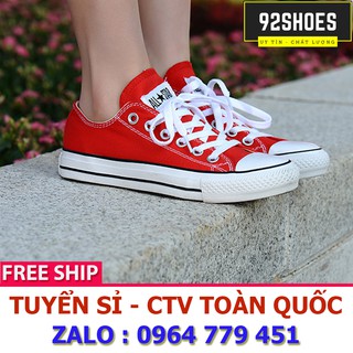Giày thể thao nam nữ cv classic đỏ tươi cổ thấp
