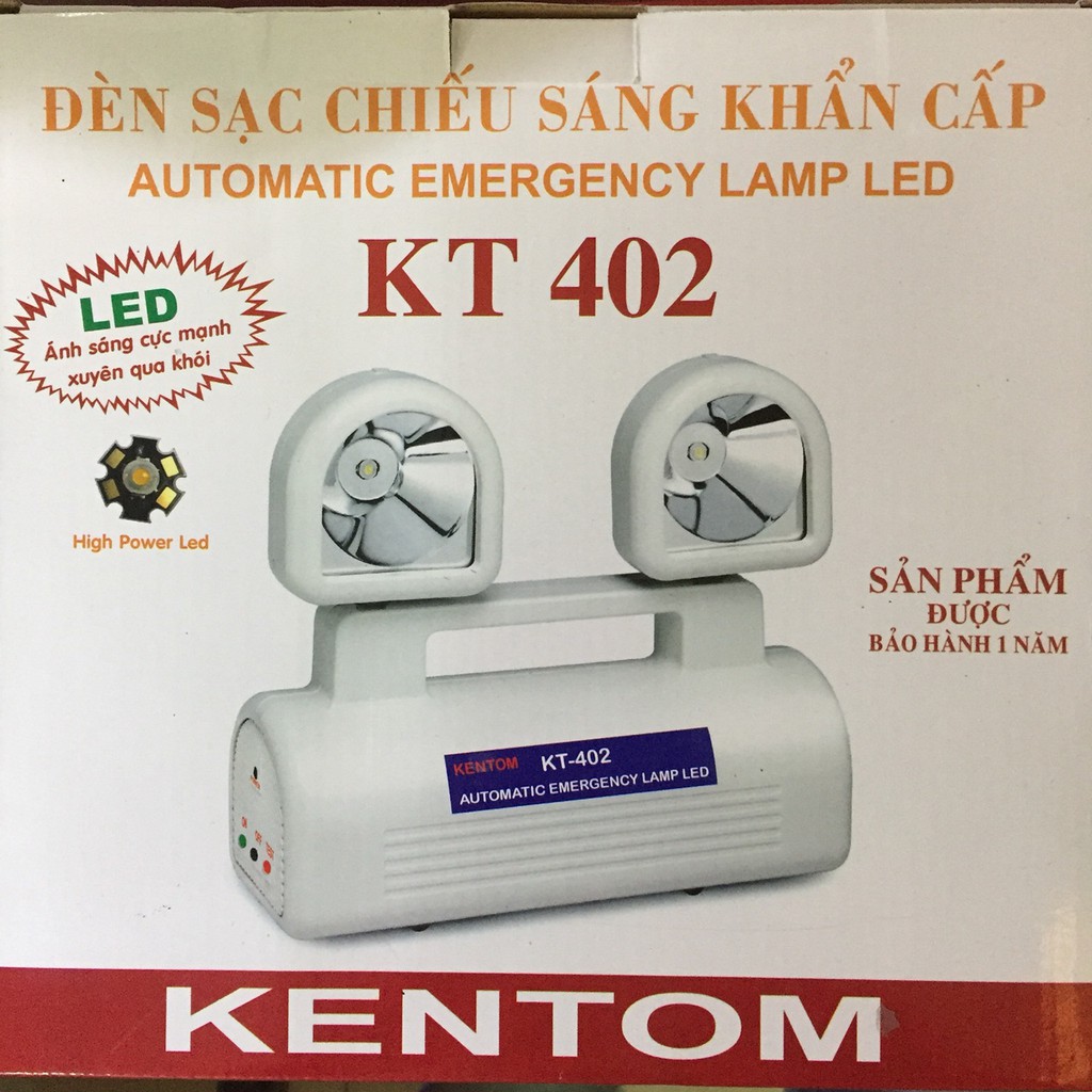 ⚡NOW SHIP 1H⚡ Đèn sạc khẩn cấp Led KenTom 402 Siêu Sáng - Đèn thoát hiểm Kentom - Bảo Hành 1 năm