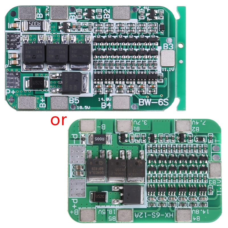 Bảng mạch Rx Pcb 6s 15a 24v Bms bảo vệ pin Li-Ion Lithium 18650