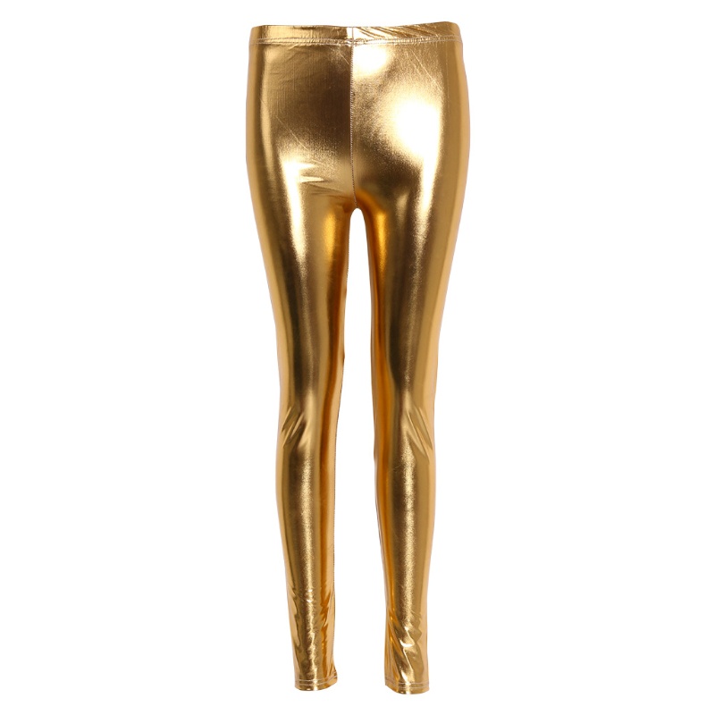 ✿ Quần Legging Thể Thao Eo Cao Màu Bạc / Vàng Lấp Lánh Hợp Thời Trang Cho Nữ