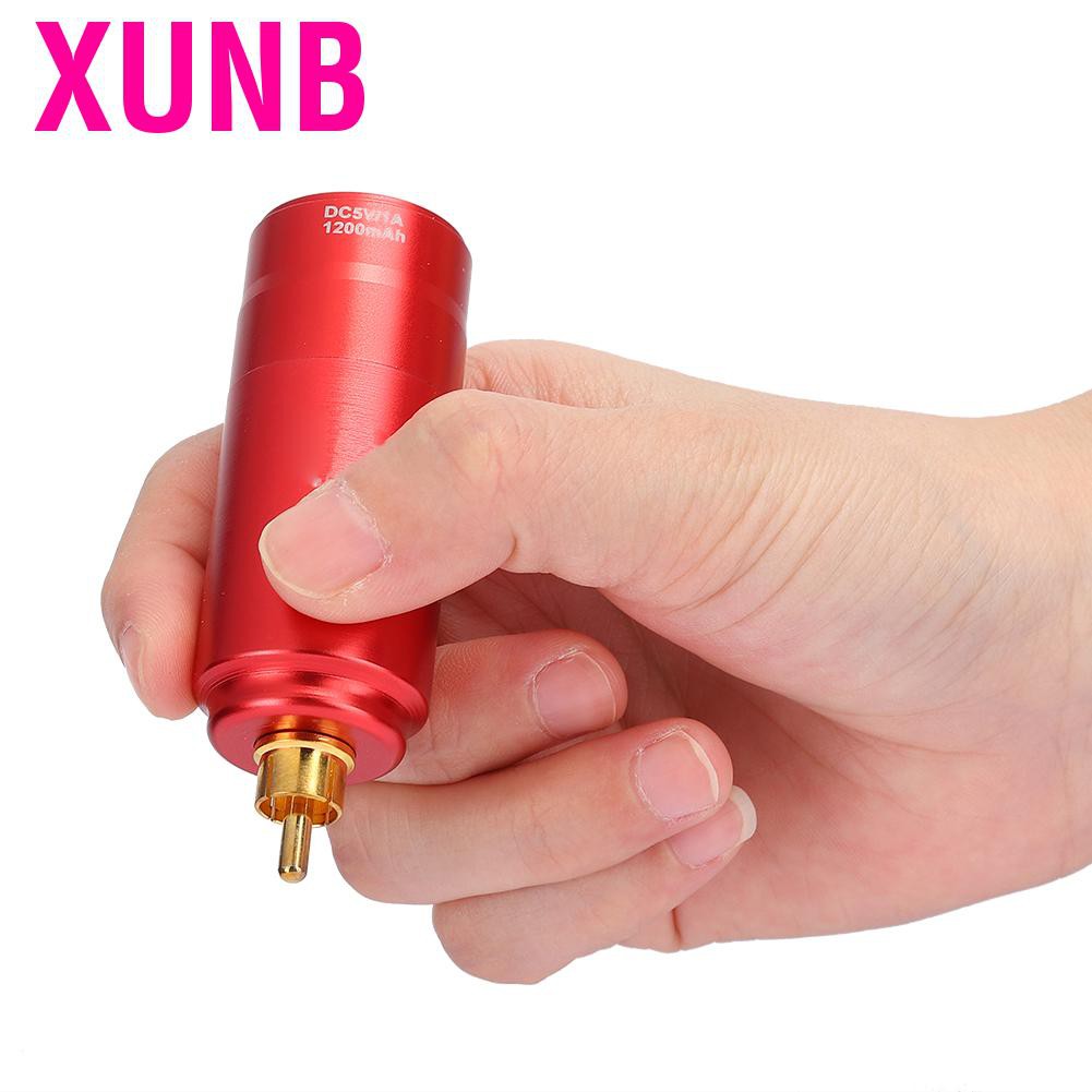 Xunb Tattoo Pen Power Supply  Wirelss 1200mAh RCA Plug Large Capacity for Rotary