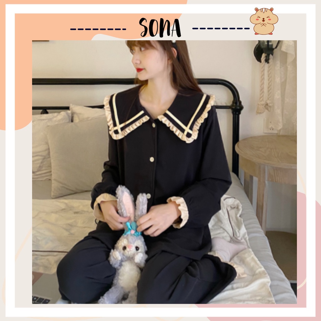Bộ ngủ dài tay style thủy thủ cực xinh SN09