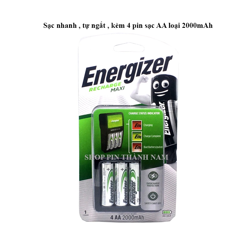 Bộ sạc pin ENERGIZER chính hãng kèm 04 pin sạc