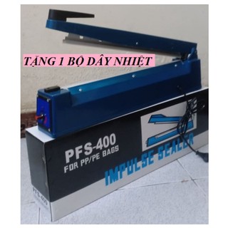 máy hàn miệng túi PFS 40cm tặng 1 bộ dây nhiệt 3mm- máy ép miệng túi zip, túi nhựa, màng co- máy hàn túi dập tay pfs400