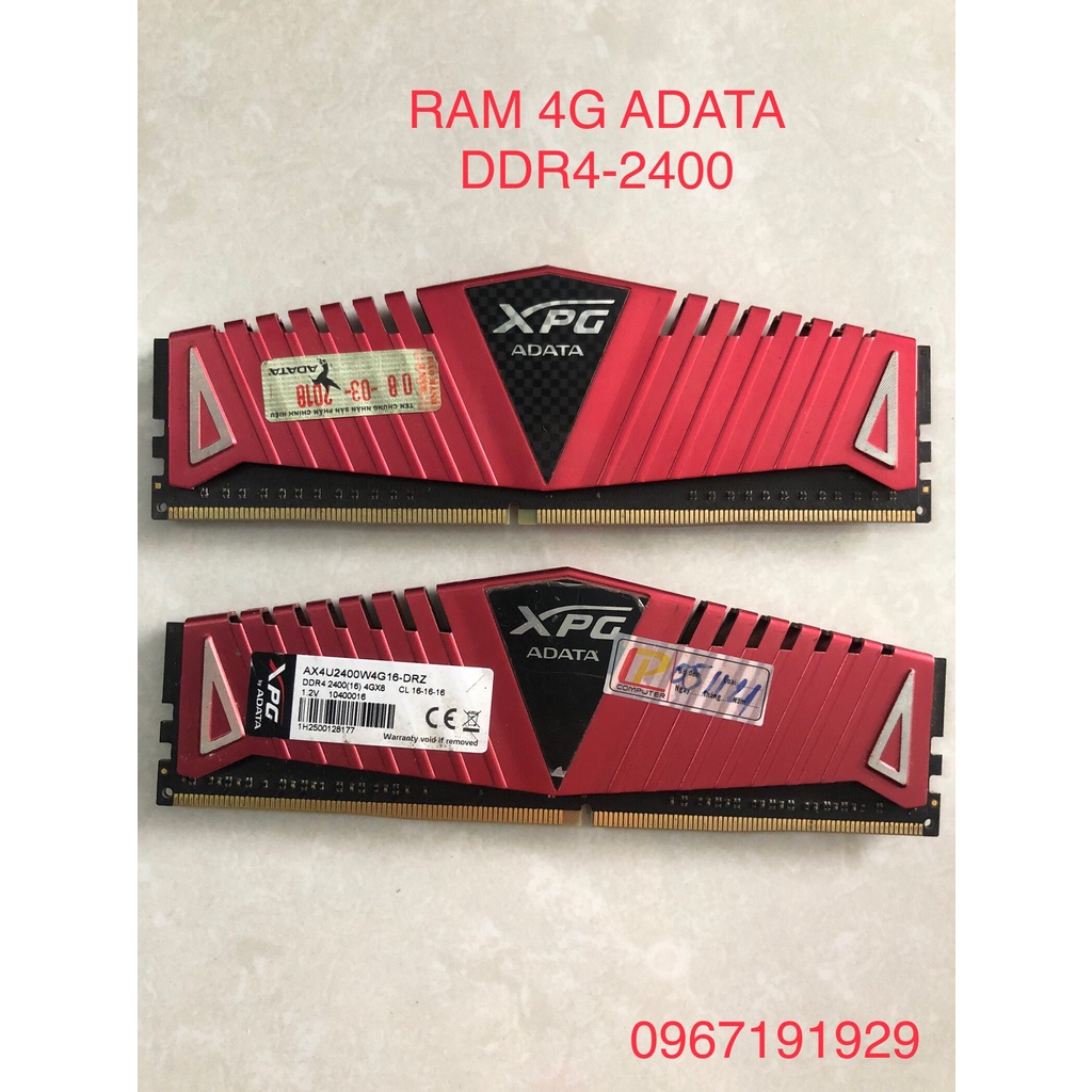 Ram 4G DDR4 2400 ADATA chính hãng,có tản nhiệt xịn xò. Hàng 2nd.