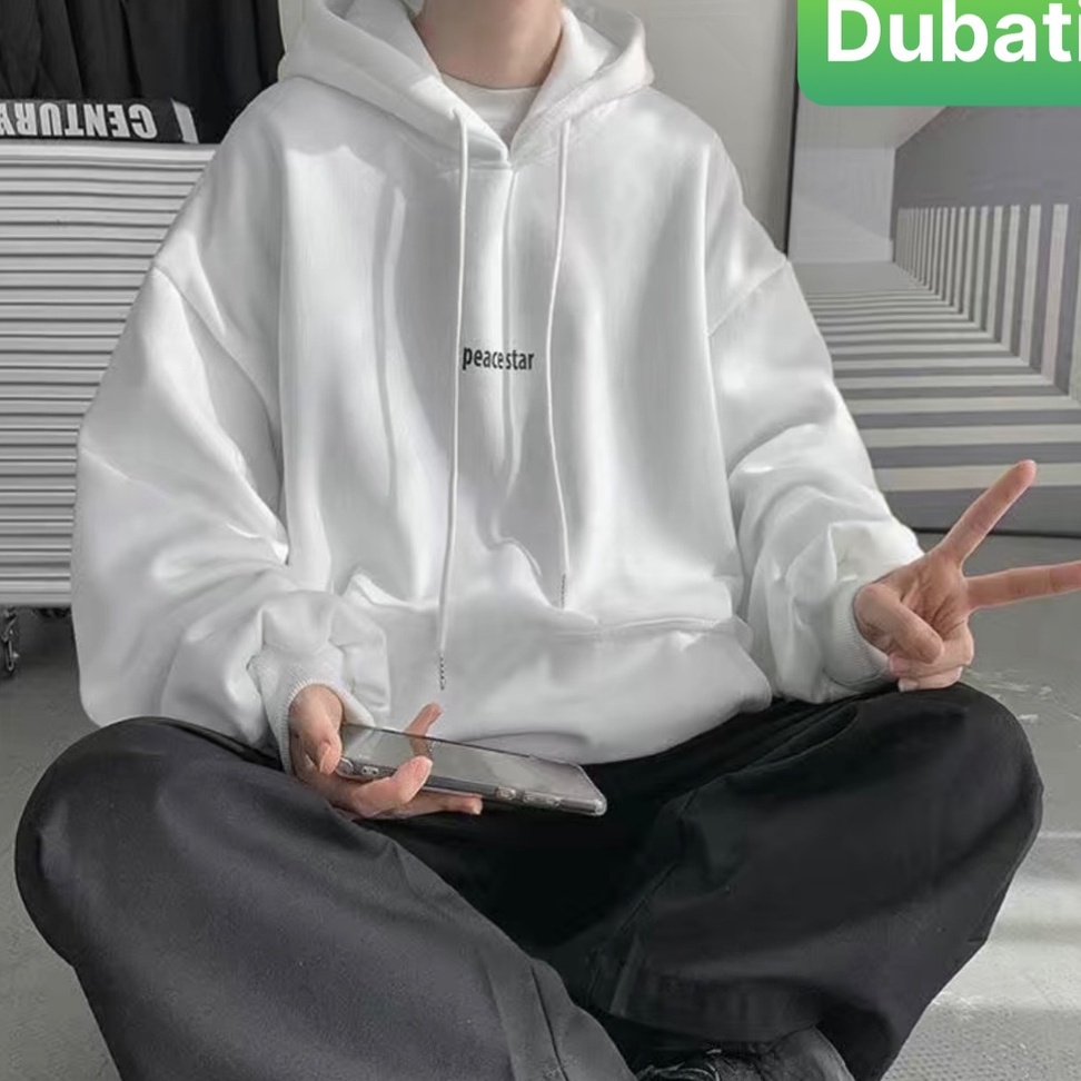 ÁO HOODIE NAM NỮ, ÁO KHOÁC NỈ IN HÌNH CHỨ PEACE STAR FROM RỘNG DÀI TAY SANG CHẢNH VIP - DUBATI FASHON