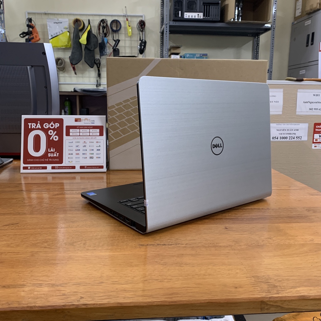 Laptop vỏ nhôm mỏng nhẹ DELL Inspiron N5447 14.1" 3.10GHz 4G 120G SSD [màu bạc, đỏ]