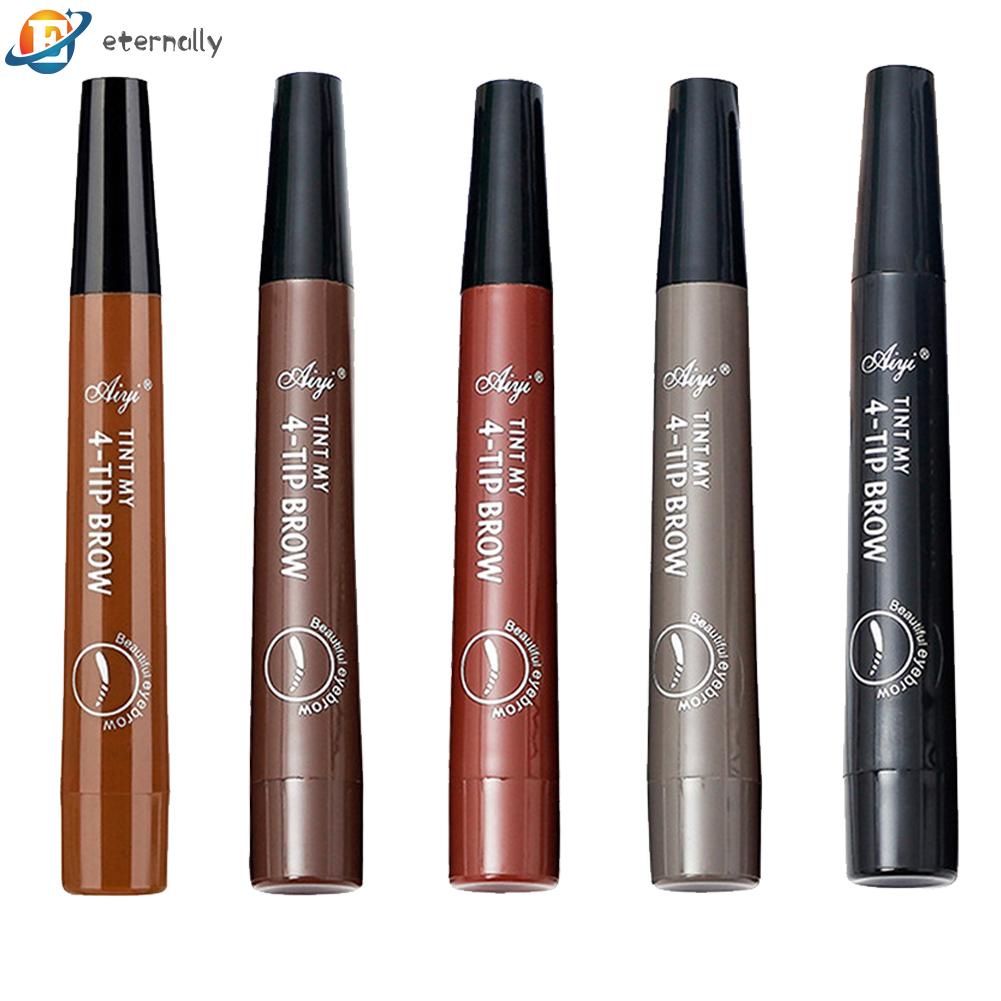 Bút kẻ lông mày dạng lỏng lâu trôi chống thấm nước thiết kế đầu 4 nhánh 3D
