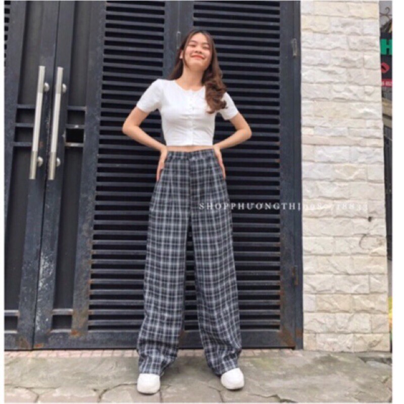 [ Mã FAGREEN55 giảm 10% tối đa 30K đơn 99K] Quần kẻ caro đủ màu ống rộng siêu hot HANA138 | BigBuy360 - bigbuy360.vn