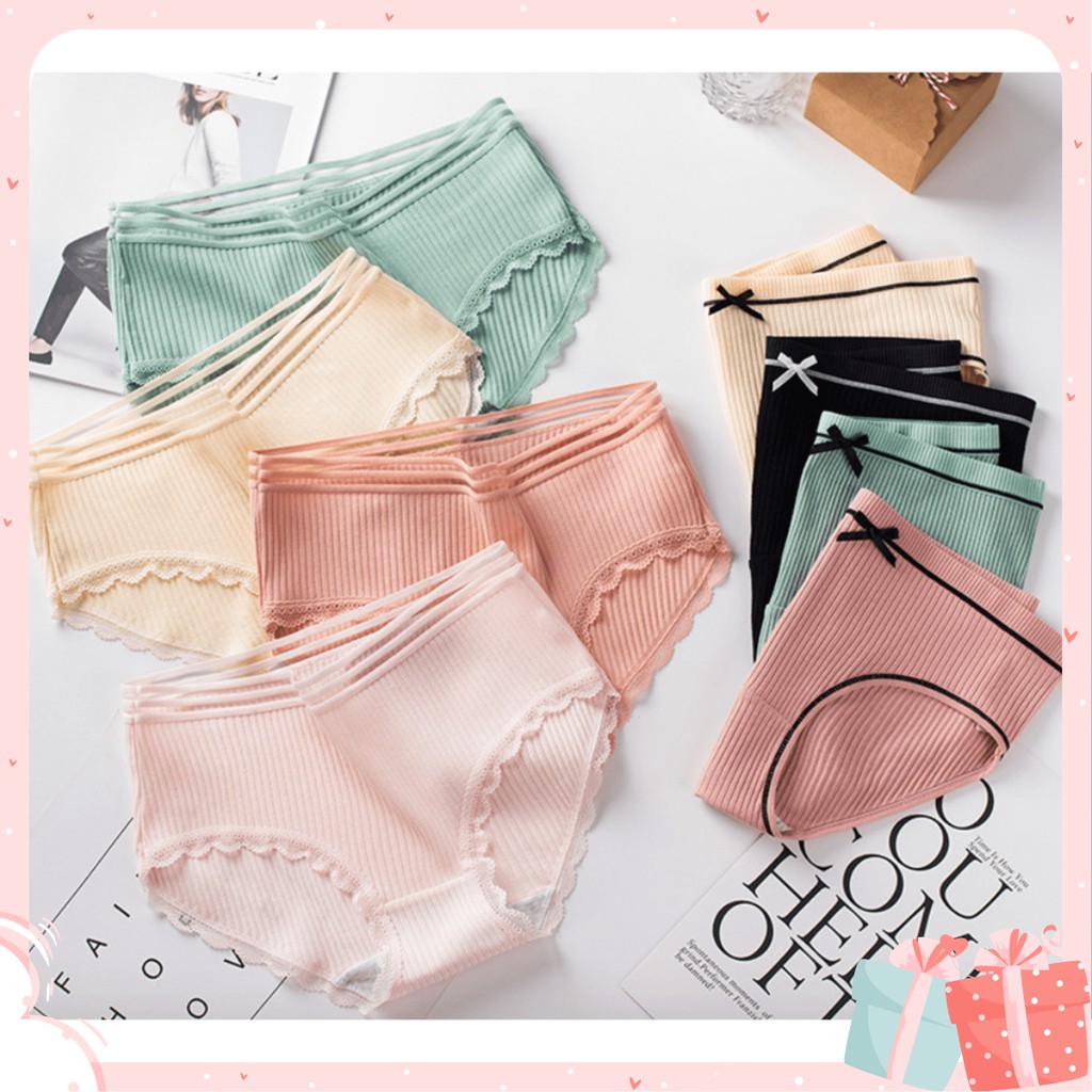 Quần lót nữ🍄[FREE SHIP]🍄Giảm 20k [QUAN LOT NU] Quần lót quần chíp nữ Cotton Muji đính nơ siêu đẹp | BigBuy360 - bigbuy360.vn