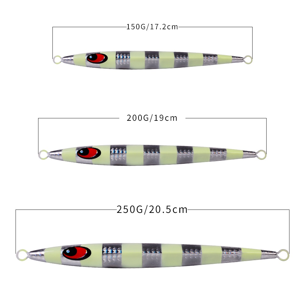 1 Mồi Giả Câu Cá Phát Sáng Bằng Kim Loại 150-250g