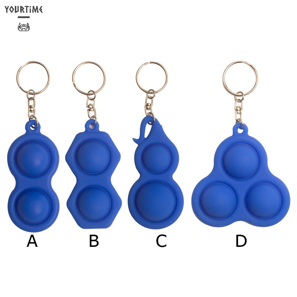 Đồ chơi Decompression Vent Toy Silicone Keyring Push Bubble Portable Sensory Toy