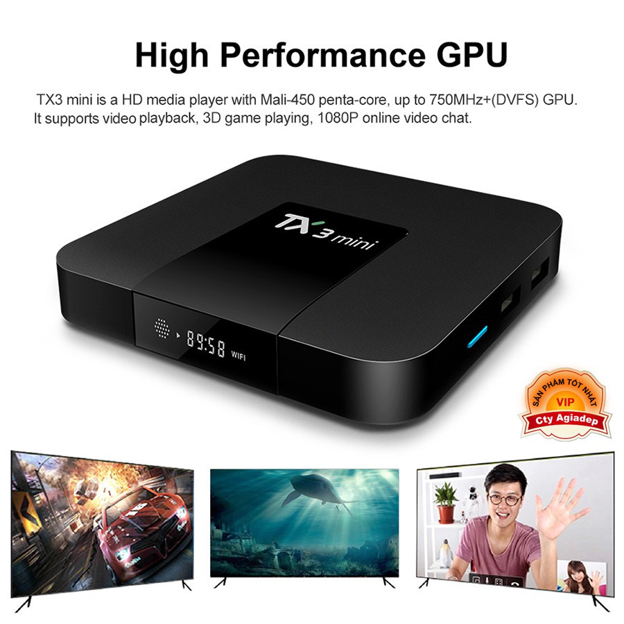 Tvbox TX3 mini 2G Tích hợp FPT Play - Android tivibox xem phim, truyền hình, game online của Agiadep