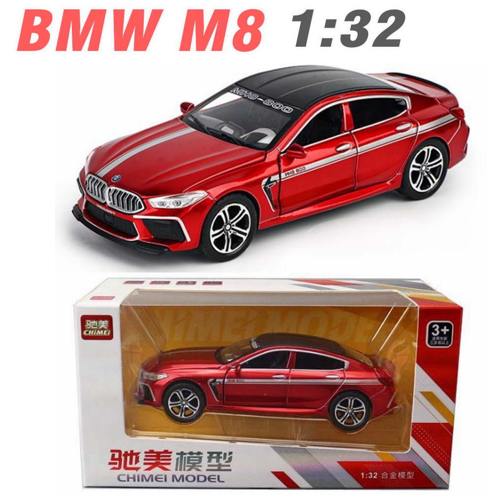 Mô hình xe ô tô BMW M8 tỉ lệ 1:32 bằng kim loại mở full các cửa