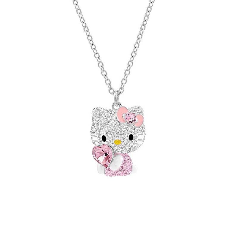 Vòng cổ Xương Đòn Trái Tim Màu Hồng Swarovski Dễ Thương Cho Nữ