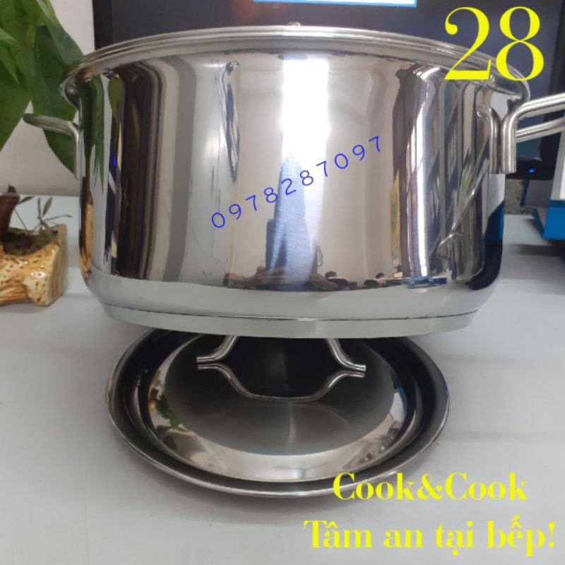 [Chính Hãng] Nồi luộc gà inox 10 lít size 28 cm đáy từ Vietcook