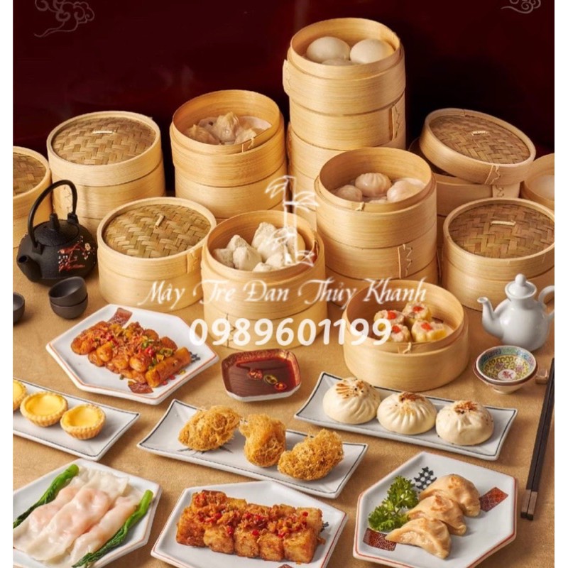 Lồng hấp tre xửng hấp tre bánh bao há cảo (1 lồng kèm đáy và nắp)