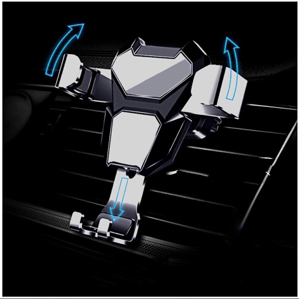 Giá đỡ điện thoại kim loại kẹp cửa gió điều hòa xe oto chắc chắn, thẩm mỹ xoay 360