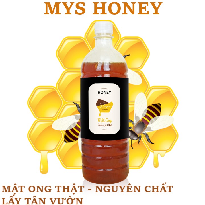 Mật ong cà phê  nguyên chất (SỈ&LẺ) 500 ml lít Mật ong thật Mys Honey