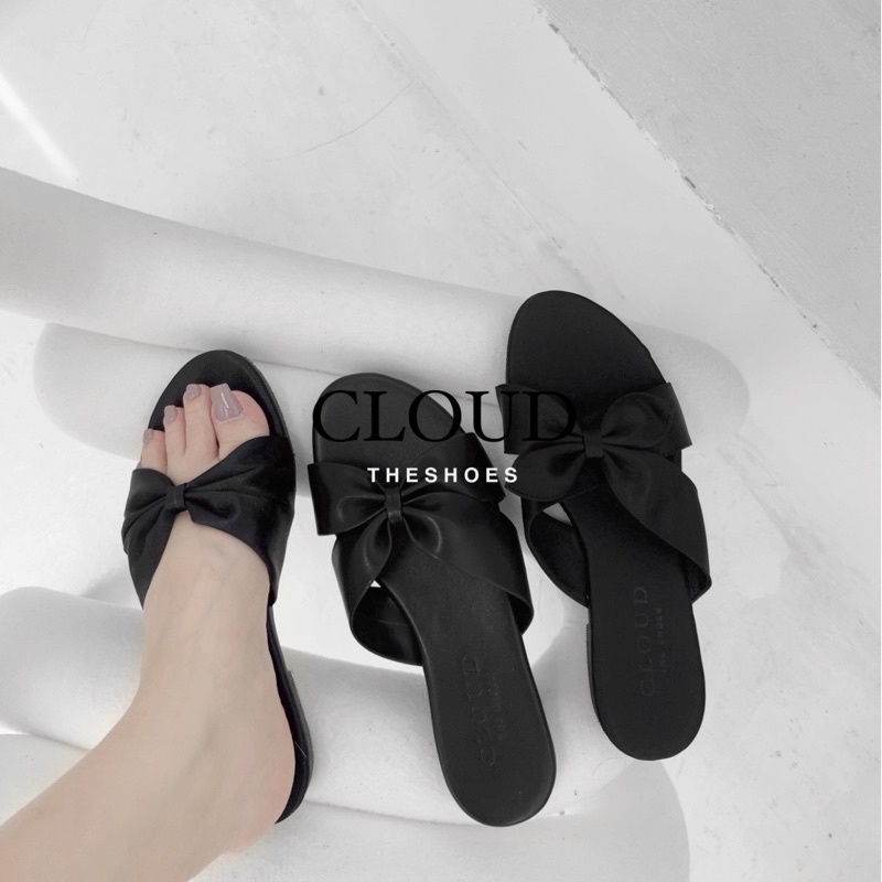 Dép bệt nữ mũi tròn quai nơ – Cloud The Shoes