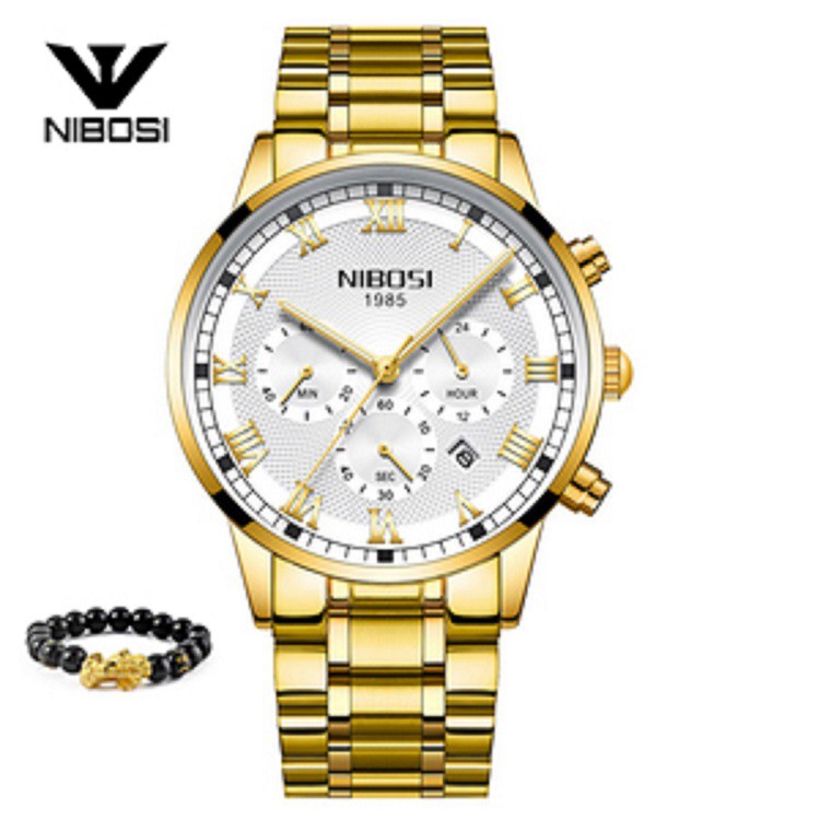 [Tặng vòng tay]Đồng hồ nam NIBOSI chính hãng NI2339.04 dây thép đúc đặc cao cấp