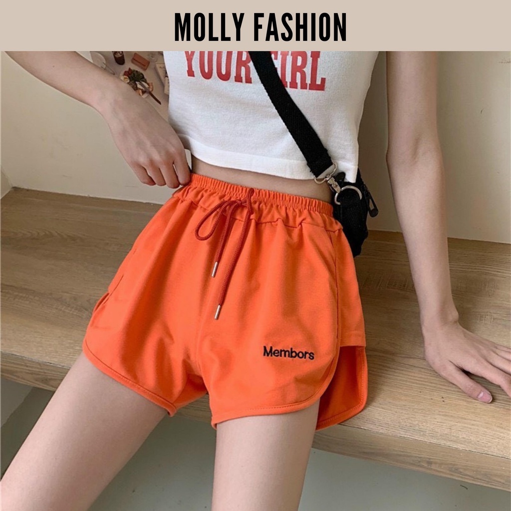 Quần Short nữ thể thao thun da cá năng động MEMBORS Freesize dưới 55kg Molly Fashion