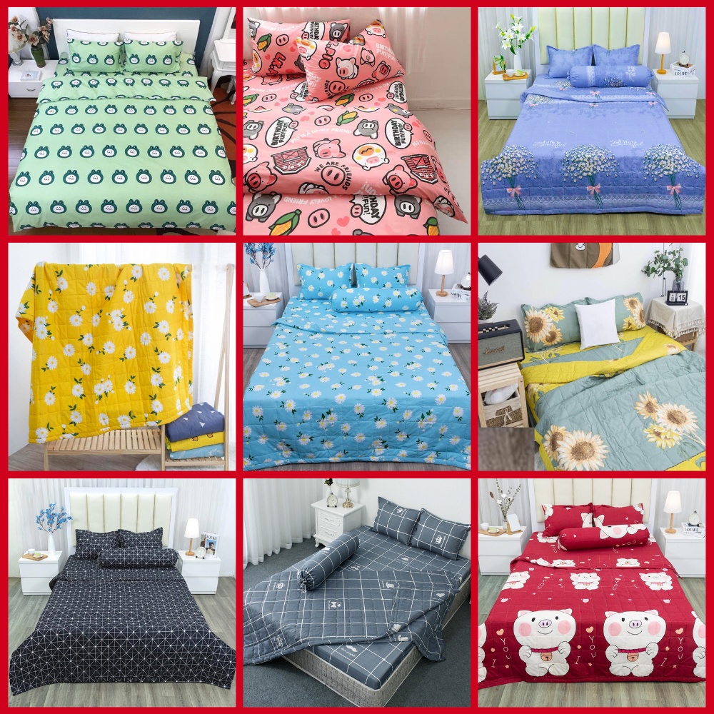 Chăn Hè 1m8x2m trần bông 2 mặt Cotton poly (Được lựa mẫu)