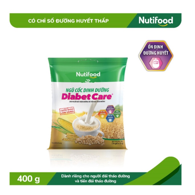 Combo 2 Ngũ cốc dinh dưỡng Nutifood DiabetCare (16gx25g)/hộp