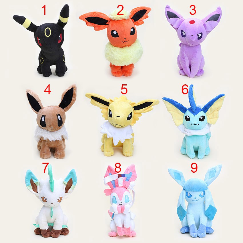 Thú bông đồ chơi pokemon siêu mềm hình pokemon Eevee plush toy Umbreon Vaporeon Jolteon Flareon Pikachu