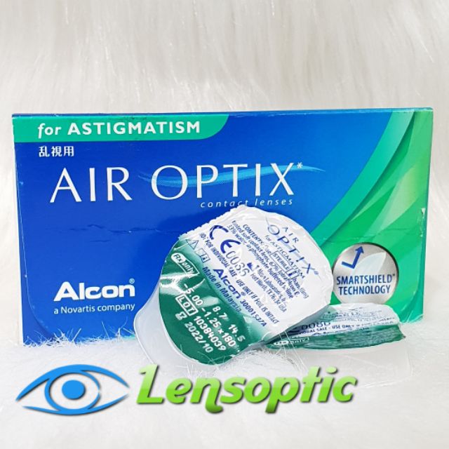 Kính áp tròng cận loạn Air Optix dùng 3 tháng, lens mắt trong suốt - Lens Optic