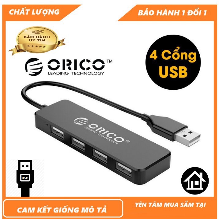 Bộ Chia USB ORICO 4 Port - Hub USB ORICO 4 Cổng FL01-BK-BP - FL01-WH-BP