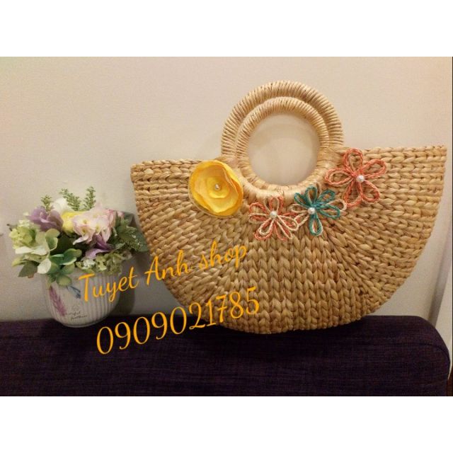 Giỏ xách lục bình, túi xách nữ thời trang handmade, giỏ xách áo dài