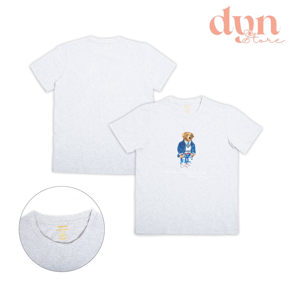 Áo thun polo unisex nam nữ họa tiết gấu Ralph Lauren kute